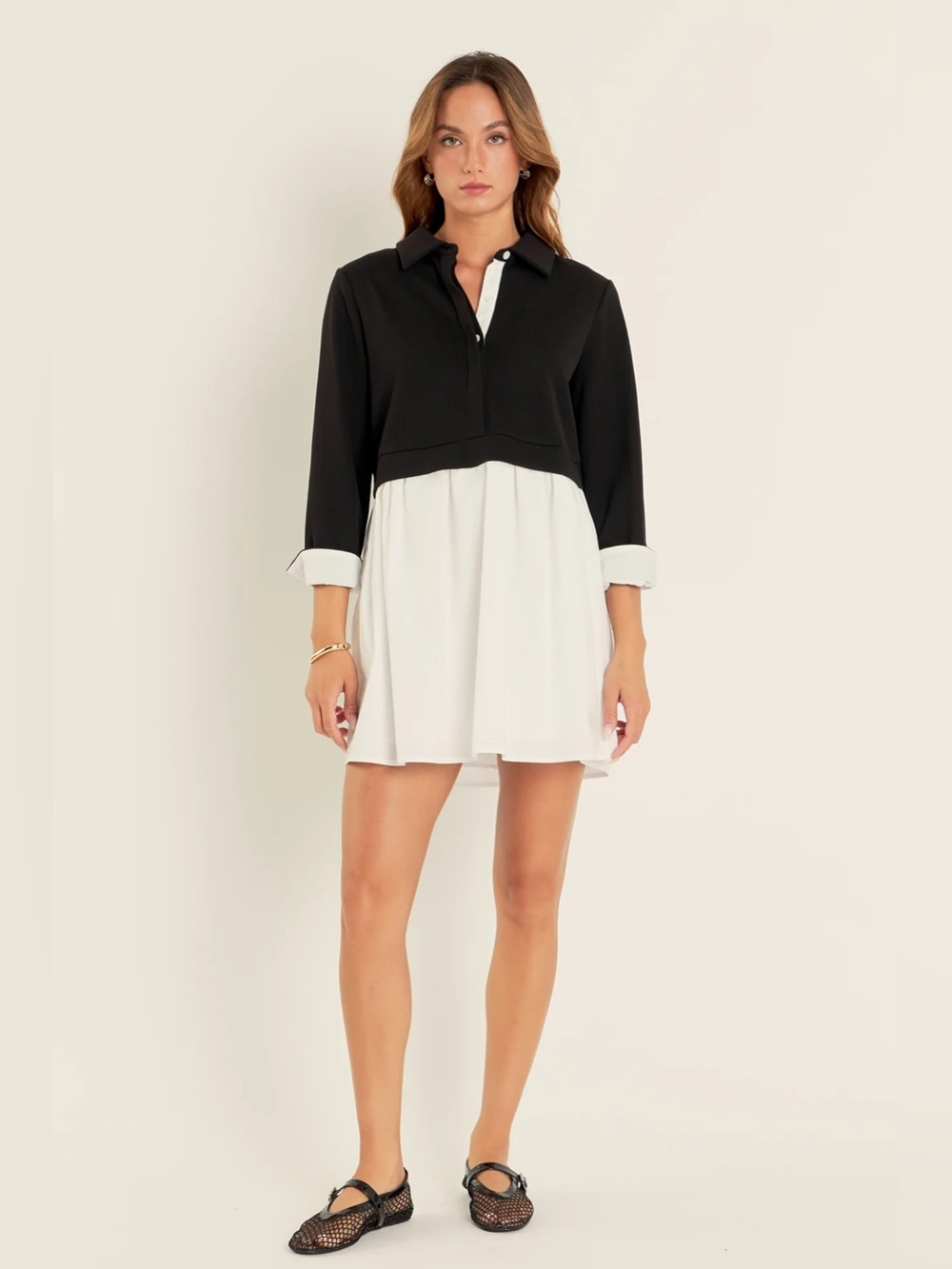 English Factory Mixed Media Cotton Blend Minidress